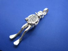 Load image into Gallery viewer, Small Sterling Silver Diver Pendant Holding Small Atocha Sunken Treasure Reproduction Coin