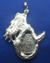 Load image into Gallery viewer, Distressed Shipwrecked Mermaid Holding '1 Reale' Salvaged Treasure Coin Replica