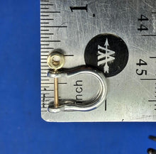 Load image into Gallery viewer, Small Sterling Silver Mariners Pirate Shackle Earrings Pair with Solid 14kt Yellow Gold Screw Posts
