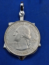Load image into Gallery viewer, Sterling Silver Anchor With Small Reproduction Atocha Shipwreck Coin Pendant.
