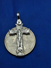 Load image into Gallery viewer, Small Sterling Silver Unique Artisan Vintage Design, Passion Cross, Memento Mori Pendant
