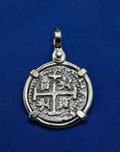 Load image into Gallery viewer, Sterling Silver Replica Atocha Shipwreck Piece of Eight Pirate Coin Pendant
