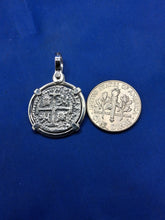 Load image into Gallery viewer, Sterling Silver Replica Atocha Shipwreck Piece of Eight Pirate Coin Pendant
