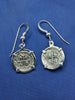 Sterling Small  Atocha Shipwreck Reproduction Coins With French Wire Earrings