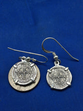 Load image into Gallery viewer, Sterling Small  Atocha Shipwreck Reproduction Coins With French Wire Earrings
