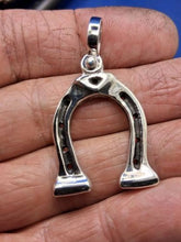 Load image into Gallery viewer, Sterling Silver Large Talisman Shoe Horse Good Luck Amulet Pendant
