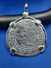 Load image into Gallery viewer, Sterling Silver Atocha Shipwreck Cob Pirate Treasure Coin " 4 Reale" Reproduction Pendant
