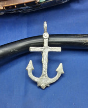 Load image into Gallery viewer, Sterling Silver Memento Mori Anchor Cross with Jesus and Skull Pendant
