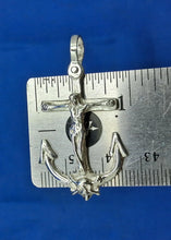 Load image into Gallery viewer, Sterling Silver Memento Mori Anchor Cross with Jesus and Skull Pendant
