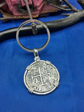 Load image into Gallery viewer, Sterling Silver Atocha Shipwreck 8 Reale Replica Pirate Coin Unique Key Chain
