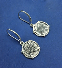 Load image into Gallery viewer, Small Atocha Shipwreck Reproduction Coins Pirate Earrings With Lever Backs
