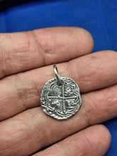 Load image into Gallery viewer, Sterling Silver Atocha Shipwreck Replica Coin With Jump Ring Pendant
