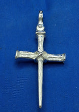 Load image into Gallery viewer, Sterling Silver Unique Artisan Handcrafted Nail Design Cross
