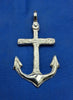 Sterling Silver Wood Design Cross Anchor Pendant