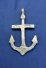 Sterling Silver Wood Design Cross Anchor Pendant