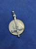 Sterling Silver Cross of Saint Peter Unique Artisan Handcrafted wood Design Cross Pendant