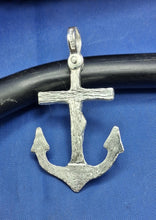 Load image into Gallery viewer, Sterling Silver Cross Anchor With Jesus Pendant
