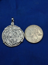 Load image into Gallery viewer, Sterling Silver Atocha Treasure Replica Pirate Coin Spanish Cob Pendant
