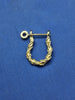 18kt Yellow Gold Single Rope Twisted Pirate Shackle Earring Hoop with Threaded Screw Post