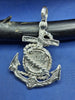Sterling Silver Anchor With Rope Small Reproduction Atocha Shipwreck Coin Pendant.