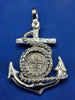 Sterling Silver Anchor With Rope Small Reproduction Atocha Shipwreck Coin Pendant.