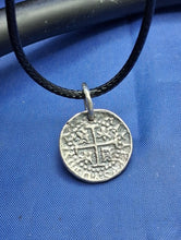 Load image into Gallery viewer, Sterling Silver Small Atocha Shipwreck Replica Coin With Jump Ring Charm
