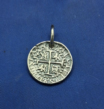 Load image into Gallery viewer, Sterling Silver Small Atocha Shipwreck Replica Coin With Jump Ring Charm
