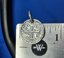 Load image into Gallery viewer, Sterling Silver Small Atocha Shipwreck Replica Coin With Jump Ring Charm
