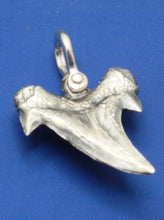 Load image into Gallery viewer, Medium Solid .925 Sterling Silver Curved Spiked Arrowhead Shark Tooth Pendant Nautical Jewelry by Crisol
