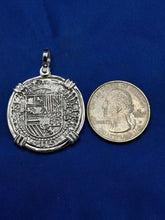 Load image into Gallery viewer, Sterling Silver Atocha Shipwreck Cob  " Four Reale" Toston Treasure Coin Reproduction Pendant
