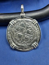 Load image into Gallery viewer, Sterling Silver Atocha Shipwreck Cob  " Four Reale" Toston Treasure Coin Reproduction Pendant
