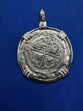 Load image into Gallery viewer, Sterling Silver Atocha Shipwreck Cob  " Four Reale" Toston Treasure Coin Reproduction Pendant
