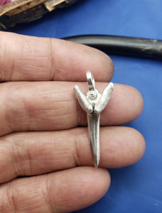 Solid  Sterling Silver Sand Tiger Shark Tooth Pendant Nautical Jewelry by Crisol