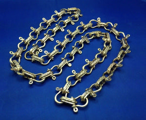 11mm 14k Solid Gold Original Nautical Shackle Link Chain Necklace 26"