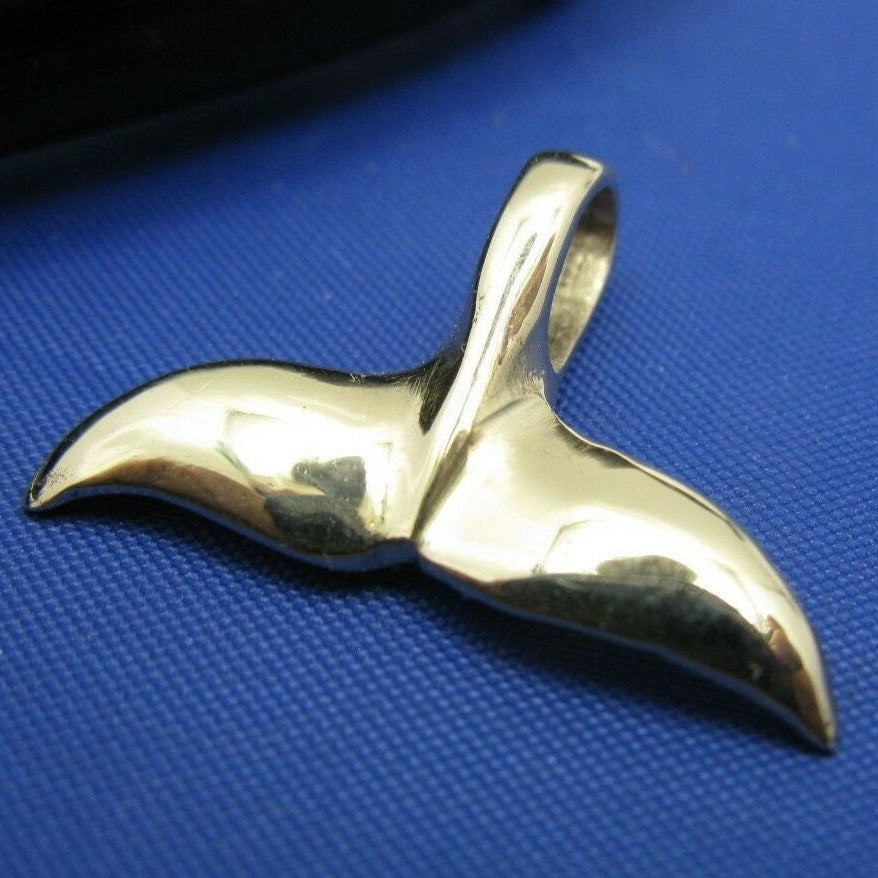 14k Gold High Polish Small Whale Tail Pendant