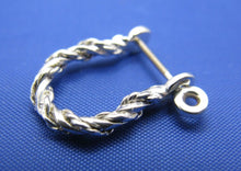 Load image into Gallery viewer, Sterling Silver .925 Rope Twisted Pirate Single Shackle Earring Hoop with Threaded Screw Post
