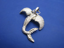 Load image into Gallery viewer, Sterling Silver Hybrid Mermaid Angel Pendant in Sterling Silver with Halo Bail
