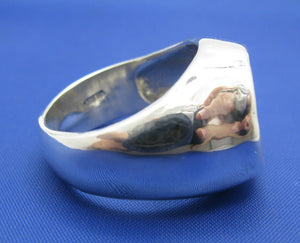 Wide High Polish Bezel Set Sterling Silver Men's Atocha Replica Shipwreck Coin Ring