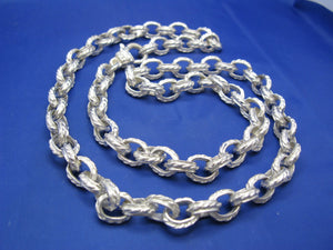 Thick Handmade Sterling Silver 9mm Nautical Rope Rolo Link Chain 26" Necklace Designed and Crafted by Crisol Jewelry 100% in the USA