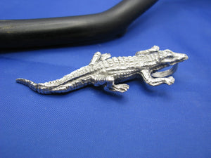 Large Men's Sterling Silver Alligator Pendant with Realistic Detailing