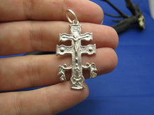 Load image into Gallery viewer, Sterling Silver Handmade Religious Caravaca Cross Pendant 1.5&quot; x 0.75&quot;
