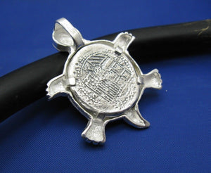 Sterling Silver Sea Turtle Pendant with Reproduction Shipwreck Cobb