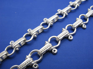Sterling Silver 8mm Pirate Shackle Anchor Link Chain with Camouflage Latch