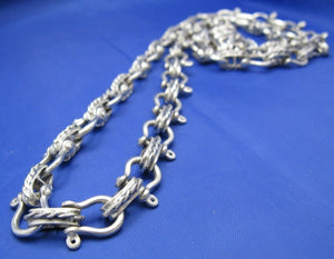Sterling Silver 11mm Nautical Shackle Mariner Link Chain Necklace
