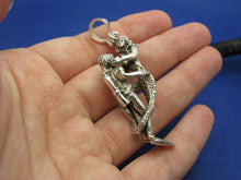 Load image into Gallery viewer, Sterling Silver Mermaid and Diver Lover Affair Necklace
