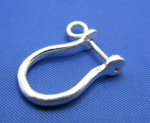 Sterling Silver Single Shackle Earring with Secure Screw Post