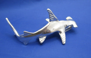 Very Large Sized Attention Grabbing Nautical Sterling Silver Custom Hammerhead Shark Pendant