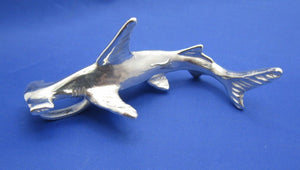 Very Large Sized Attention Grabbing Nautical Sterling Silver Custom Hammerhead Shark Pendant