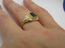 Load image into Gallery viewer, 14k Gold Detailed Atocha Shipwreck Royalty Ring Emerald Artifact Reproduction
