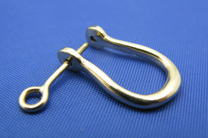 18k Gold Shackle Earring with Secure Screw Post